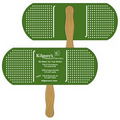 Digital Band Aid/Pill Fast Fan w/ Wooden Handle & 2 Sides Imprinted (1 Day)